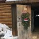 inflatable santa welcomes guests at the barn